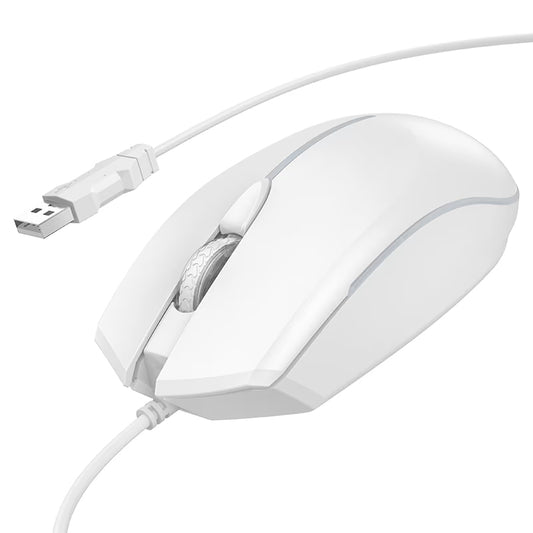 Mouse Gaming Wired USB HOCO GM37, RGB, 2400DPI, Alb