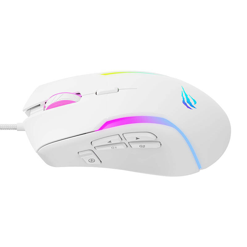 Mouse Gaming Wired USB HAVIT MS1033, RGB, 800DPI - 8000DPI, Alb