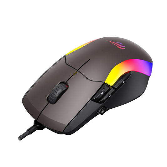 Mouse Gaming Wired USB HAVIT MS959S, RGB, 1200DPI - 8000DPI, 1.6m, Negru Ocru