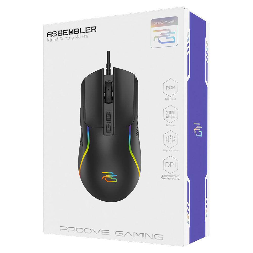 Mouse Gaming Wired USB Proove Assembler, RGB, 12400DPI, Negru CMAS00000101