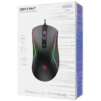 Mouse Gaming Wired USB Proove Defiant, RGB, 7200DPI, Negru CMDE00000102