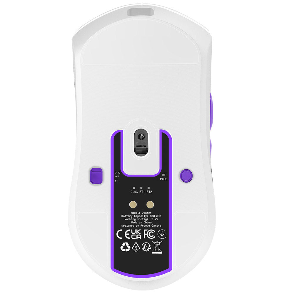 Mouse Gaming Wireless Proove Jester, 800DPI - 26000DPI, Afisaj OLED, Alb WMJS00022002