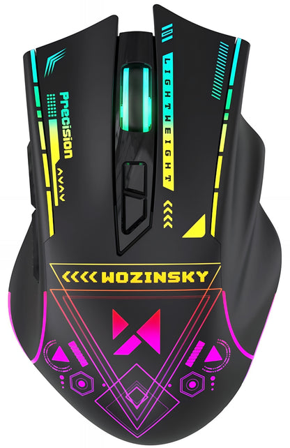 Mouse Gaming Wireless WZK WMGB-3200, 3200DPI, RGB, Negru