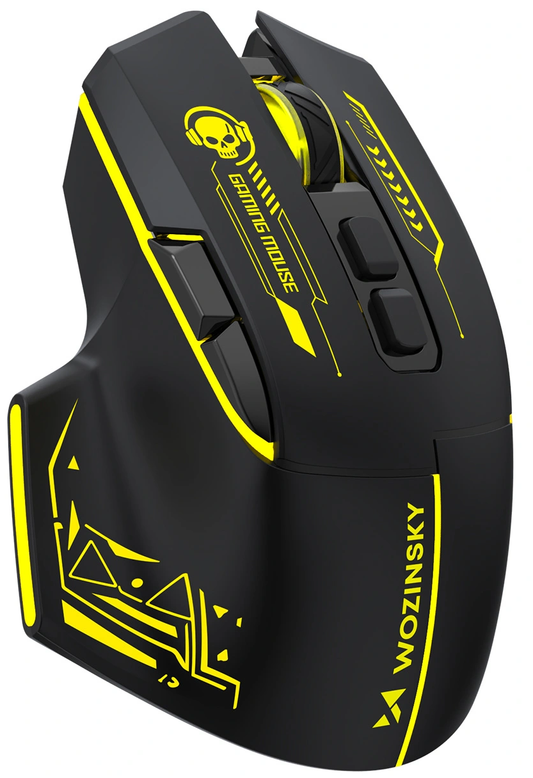 Mouse Gaming Wireless WZK WMGB-1181, 3200DPI, Negru Galben