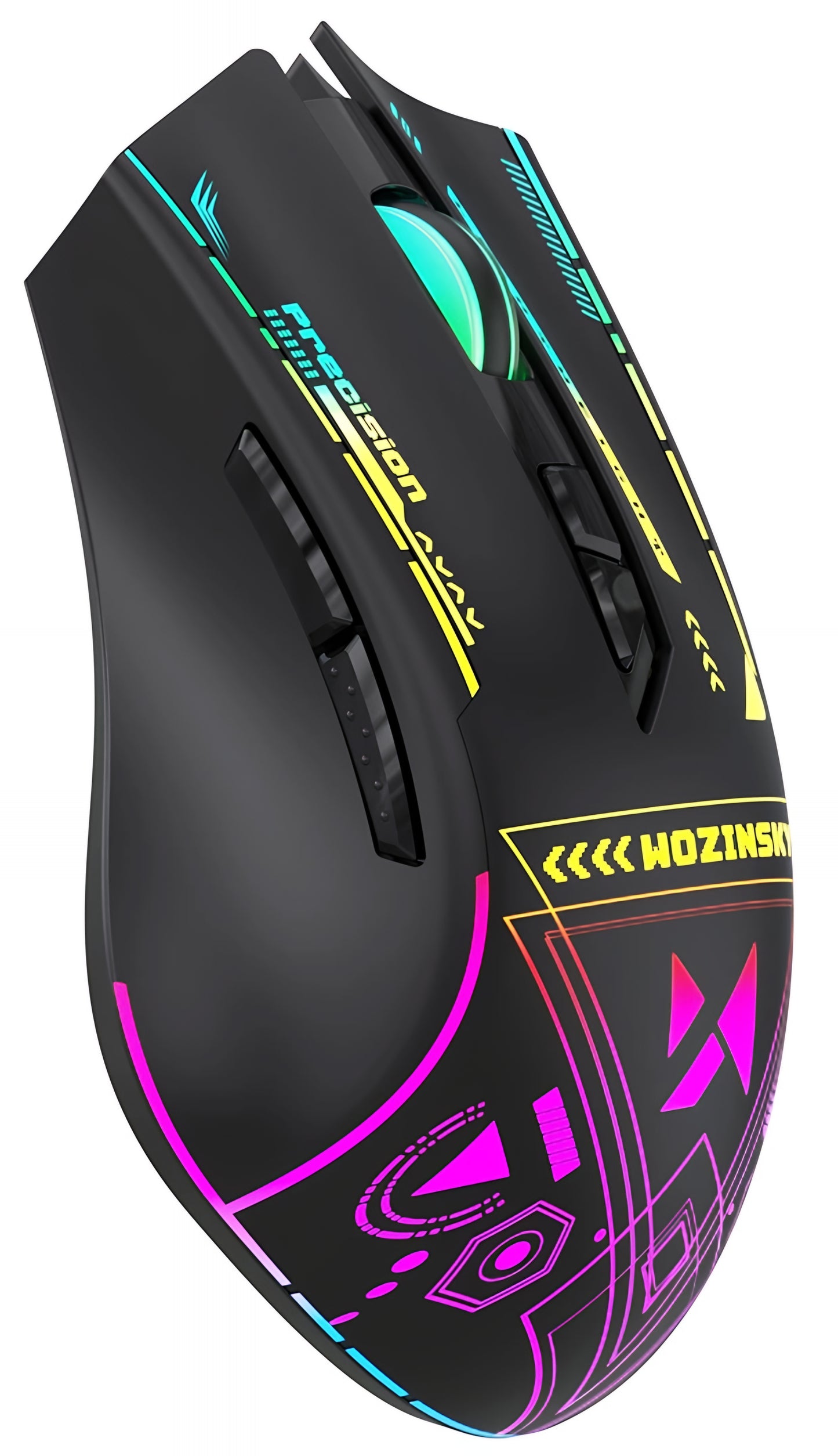 Mouse Gaming Wireless WZK WMGB-3200, 3200DPI, RGB, Negru