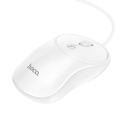 Mouse Wired USB HOCO GM13, 1600DPI, Alb