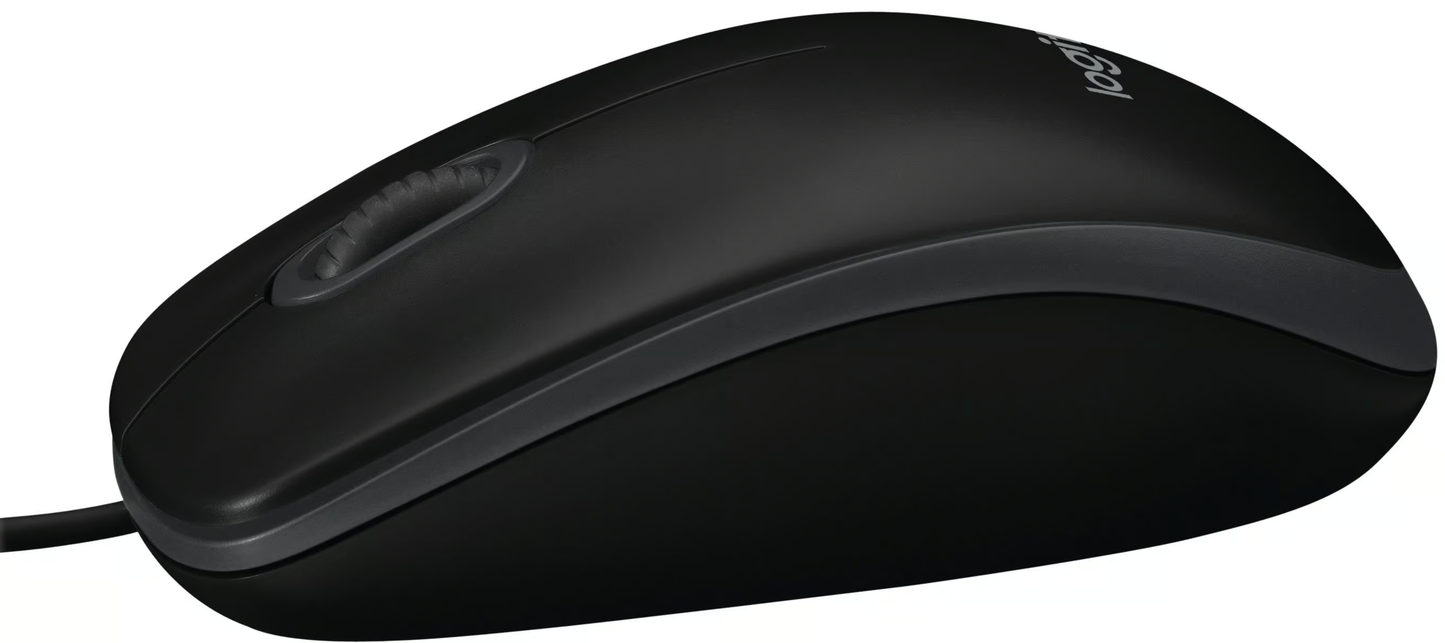 Mouse Wired USB Logitech B100, 1000DPI, Negru 910-003357