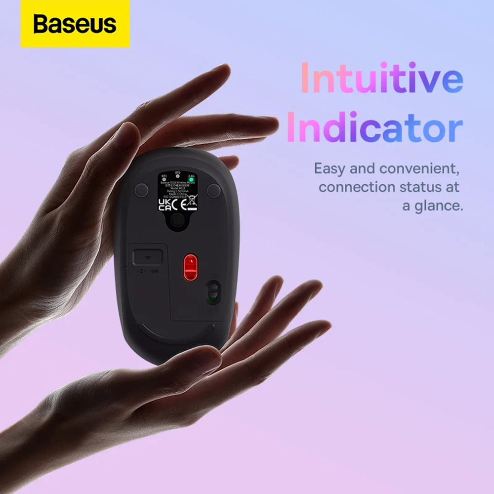 Mouse Wireless Baseus F01B Tri-Mode, 1600DPI, BT / Wi-Fi, Roz B01055503413-00