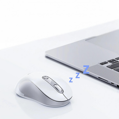 Mouse Wireless Baseus F02, 4000DPI, BT / Wi-Fi, Alb B0203202