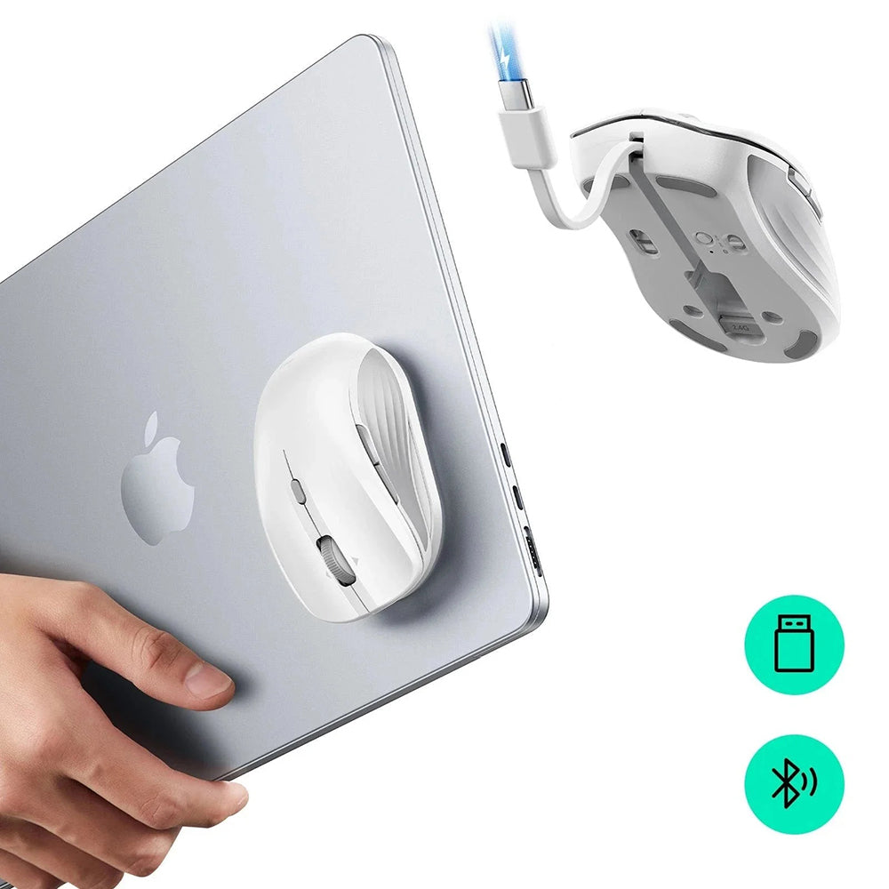Mouse Wireless ESR MagMouse, 800DPI - 4800DPI, BT / Wi-Fi, Alb