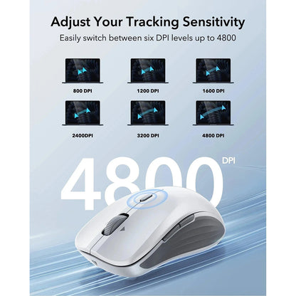 Mouse Wireless ESR MagMouse, 800DPI - 4800DPI, BT / Wi-Fi, Alb