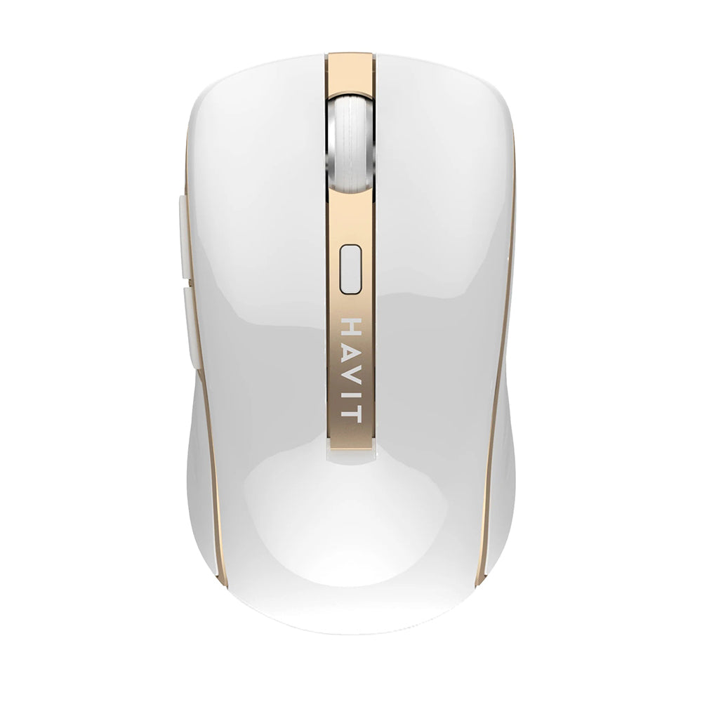 Mouse Wireless HAVIT MS951GT, 1000DPI - 1600DPI, Alb Auriu