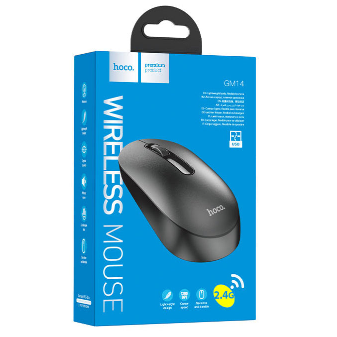 Mouse Wireless HOCO GM14, 1200DPI, Negru