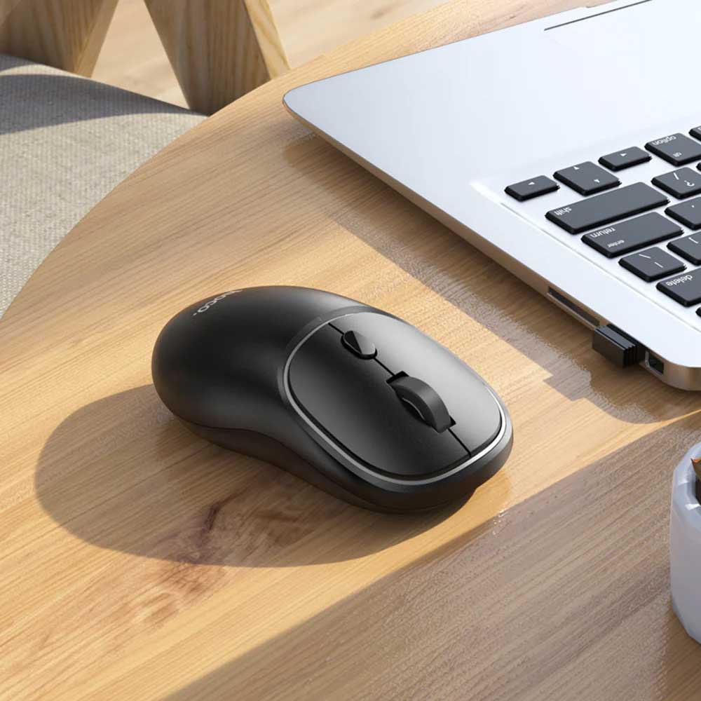 Mouse Wireless HOCO GM25, 1600DPI, BT / Wi-Fi, Negru