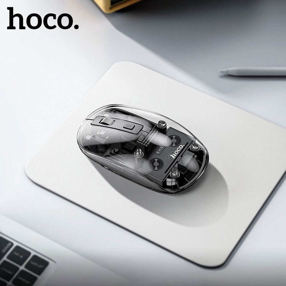 Mouse Wireless HOCO GM29, 1600DPI, BT / Wi-Fi, Negru