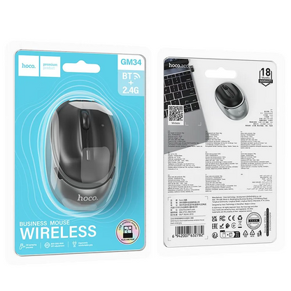 Mouse Wireless HOCO GM34, 1600DPI, BT / Wi-Fi, Negru