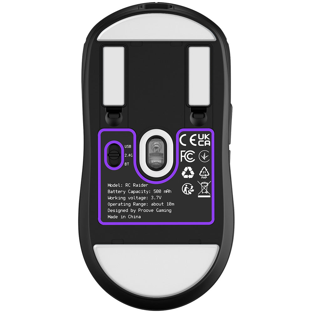 Mouse Wireless Proove RC Raider 8K, 800DPI - 32000DPI, BT / Wi-Fi / Wired, Negru WMRR00122001