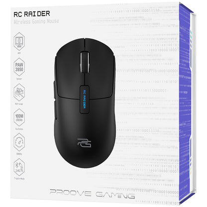 Mouse Wireless Proove RC Raider 8K, 800DPI - 32000DPI, BT / Wi-Fi / Wired, Negru WMRR00122001