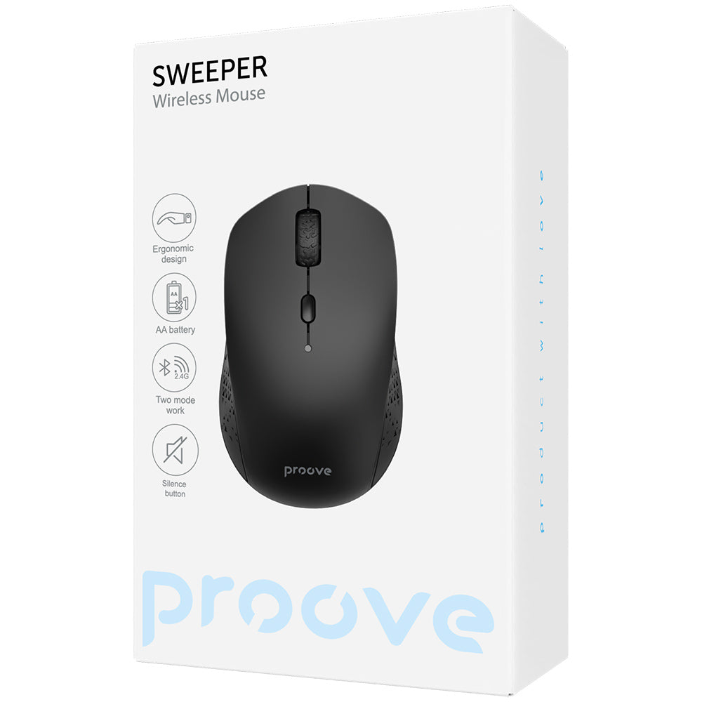Mouse Wireless Proove Sweeper, 800DPI - 1600DPI, BT / Wi-Fi, Negru WMSW00011001