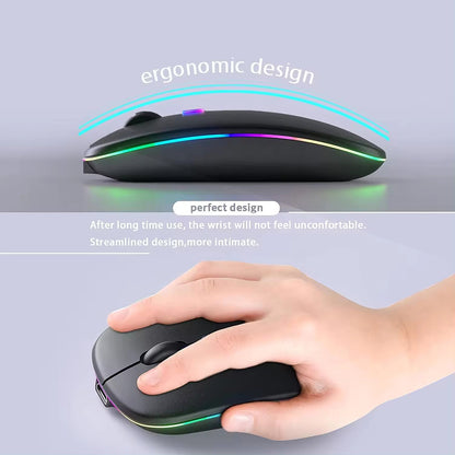Mouse Wireless Techsuit M1, RGB, 1600DPI, Negru