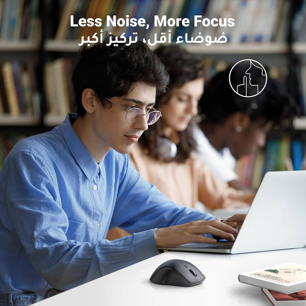 Mouse Wireless UGREEN MU101, 4000DPI, BT / Wi-Fi, Negru