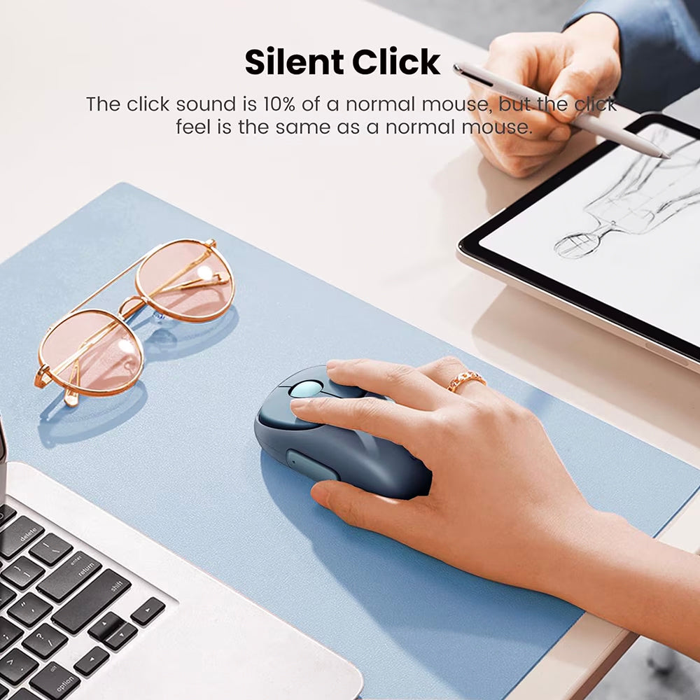 Mouse Wireless UGREEN MU102 FUN+, 4000DPI, BT / Wi-Fi, Albastru