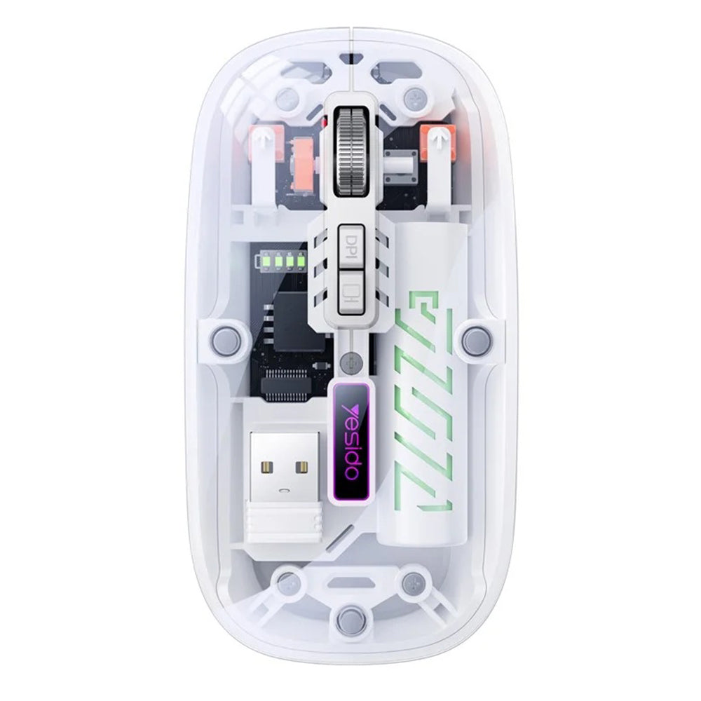 Mouse Wireless Yesido KB29, 800DPI - 1600DPI, BT / Wi-Fi, Alb