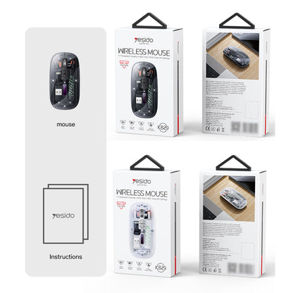 Mouse Wireless Yesido KB29, 800DPI - 1600DPI, BT / Wi-Fi, Alb