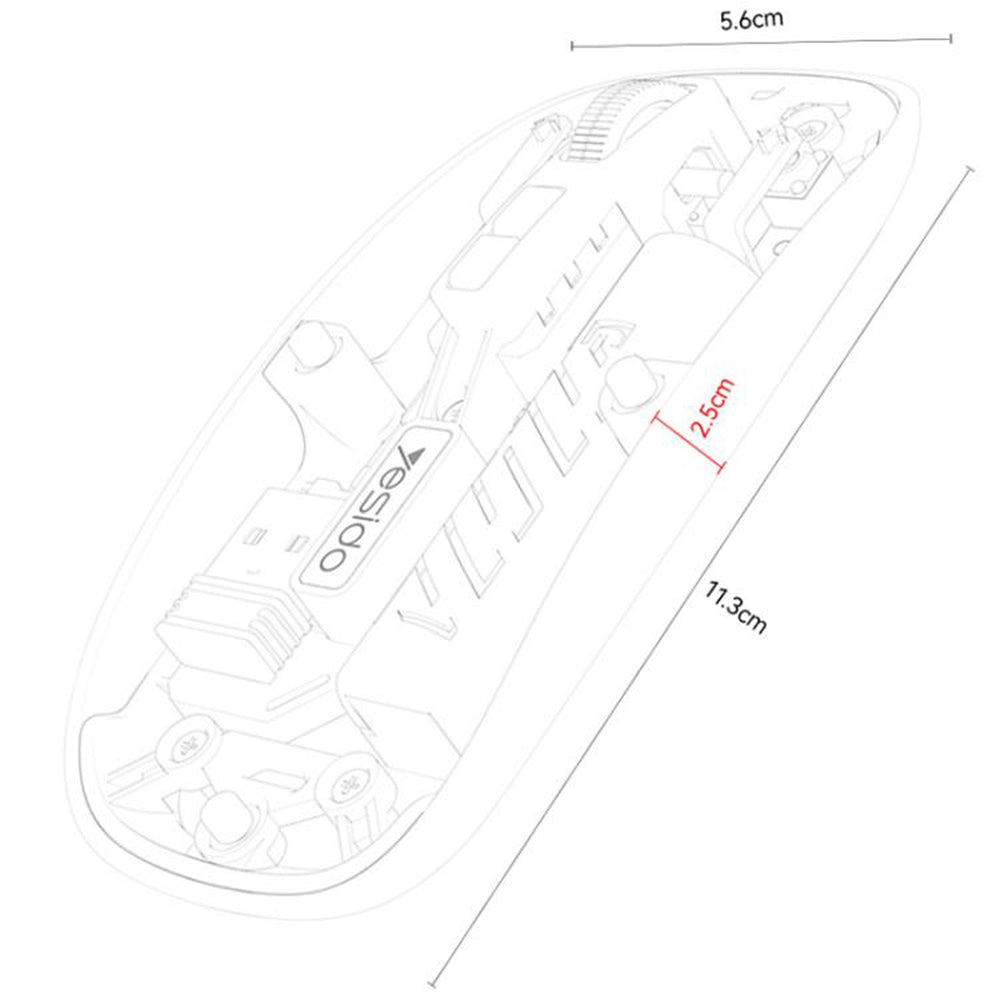 Mouse Wireless Yesido KB29, 800DPI - 1600DPI, BT / Wi-Fi, Negru