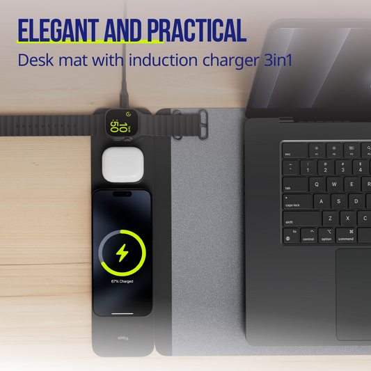 MousePad Allity. ALP-100 4in1 cu Incarcare Wireless Telefon / Ceas / Casti, Negru
