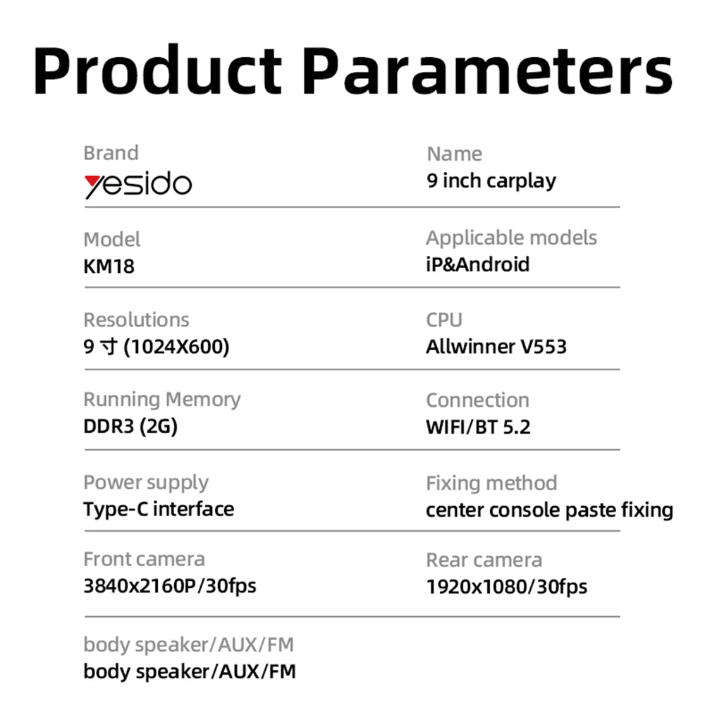 Navigatie Auto Yesido KM18, Wi-Fi, 9inch