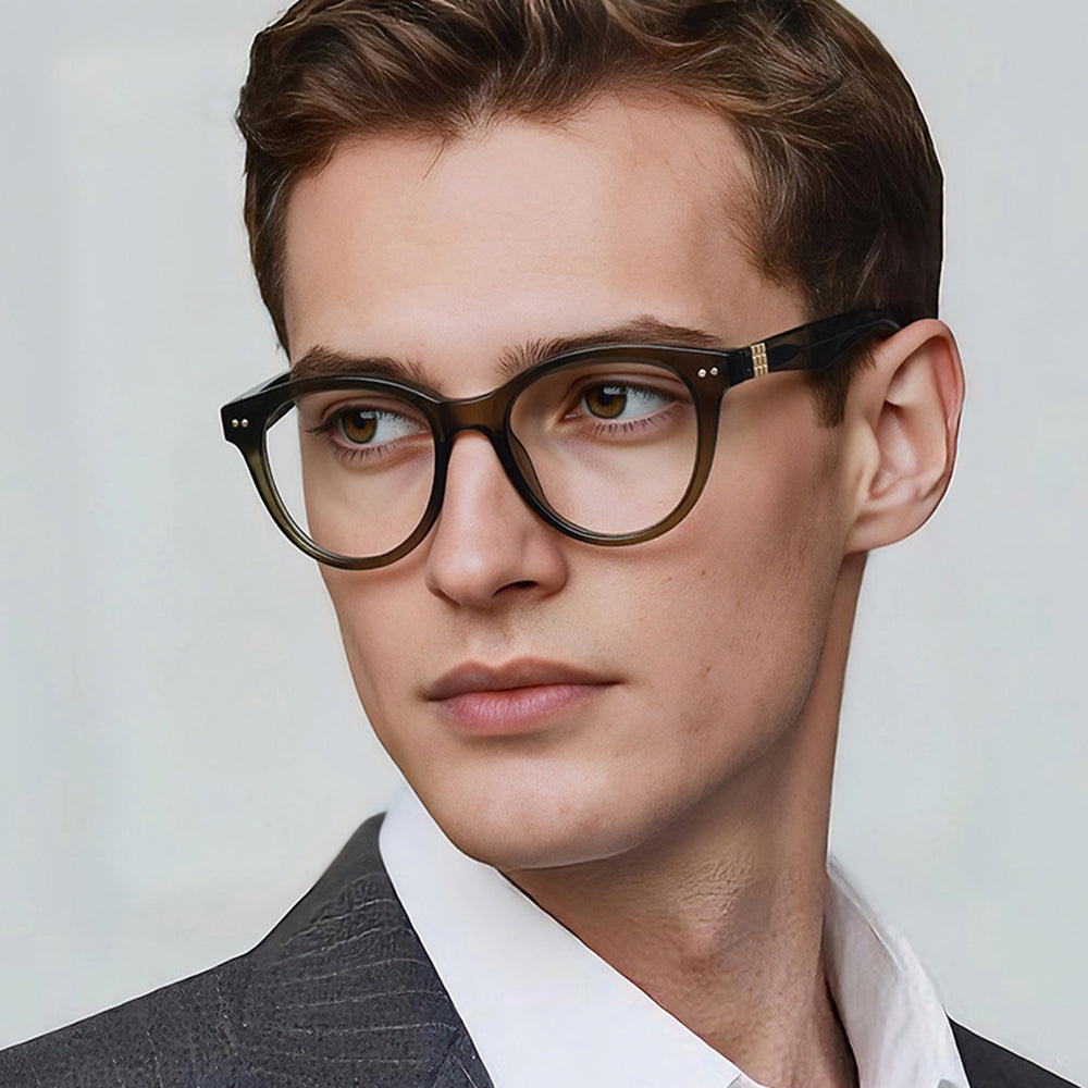 Ochelari De Calculator Barbati Techsuit 2231, Anti-Blue Light, Maro Deschis