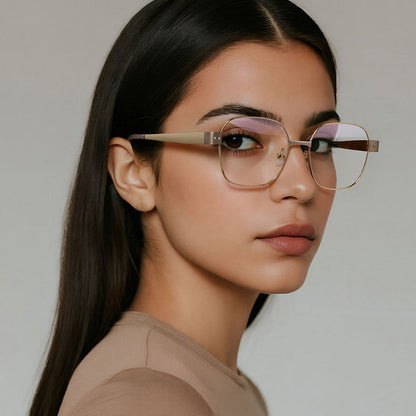 Ochelari De Calculator Dama Techsuit 3172, Anti-Blue Light, Roz Aurii
