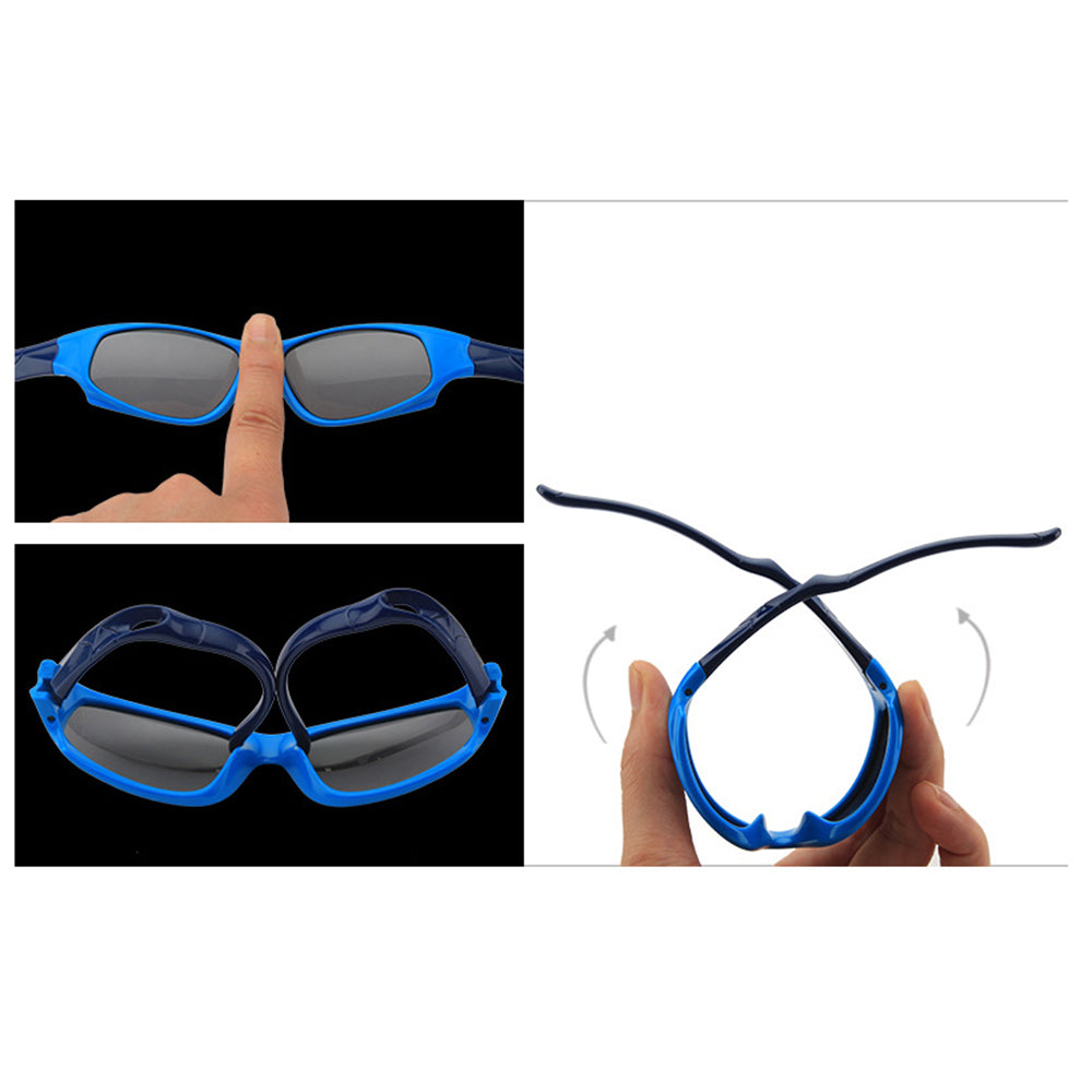 Ochelari De Soare Sport Copii Techsuit 800-C28, Polarizati, Albastri Bleu