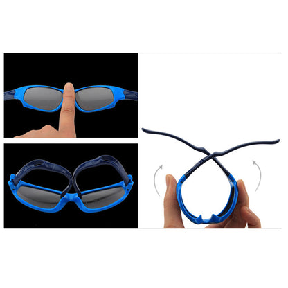 Ochelari De Soare Sport Copii Techsuit 800-C29, Polarizati, Bleu Albastri