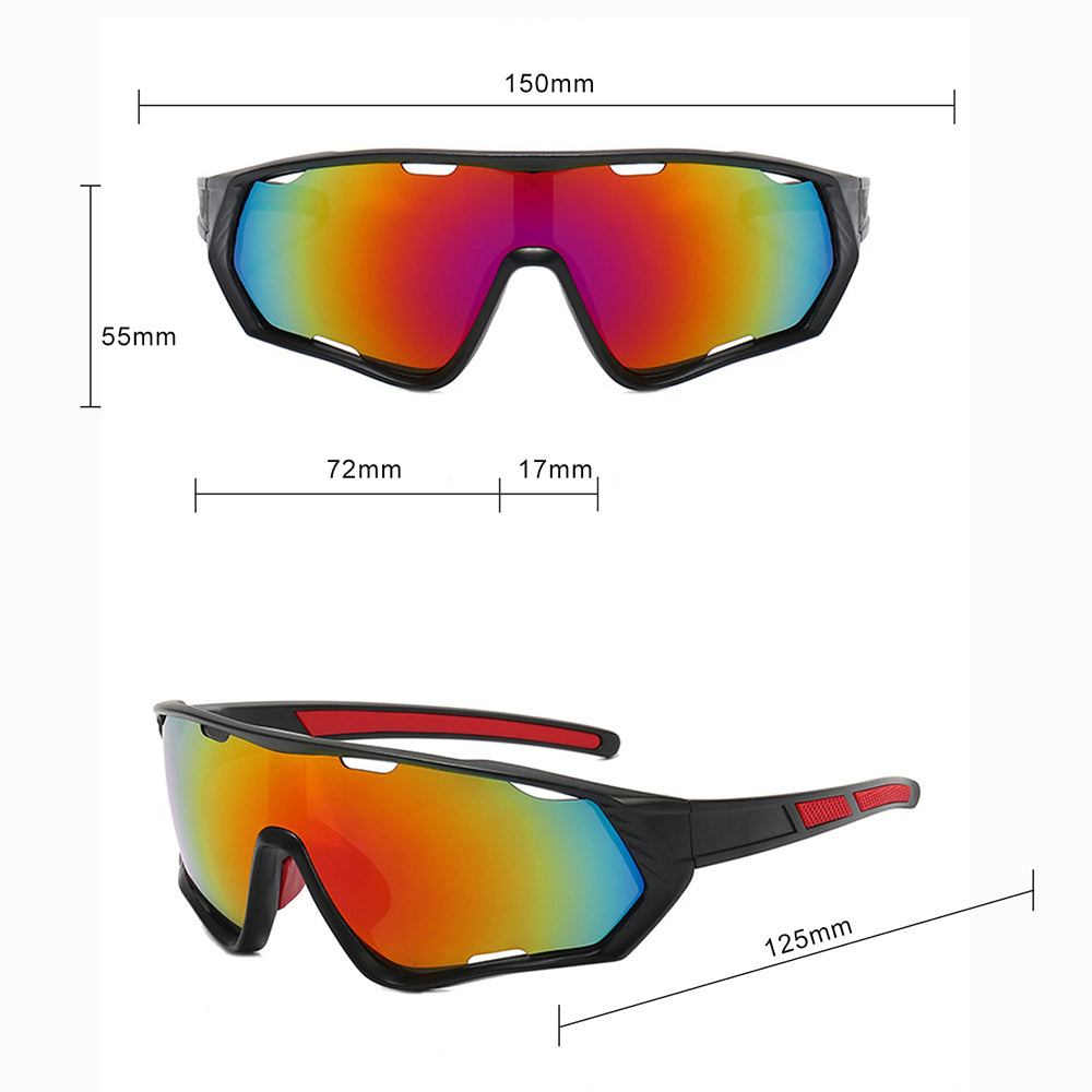 Ochelari De Ciclism Unisex Techsuit 9330, Negri Rosii