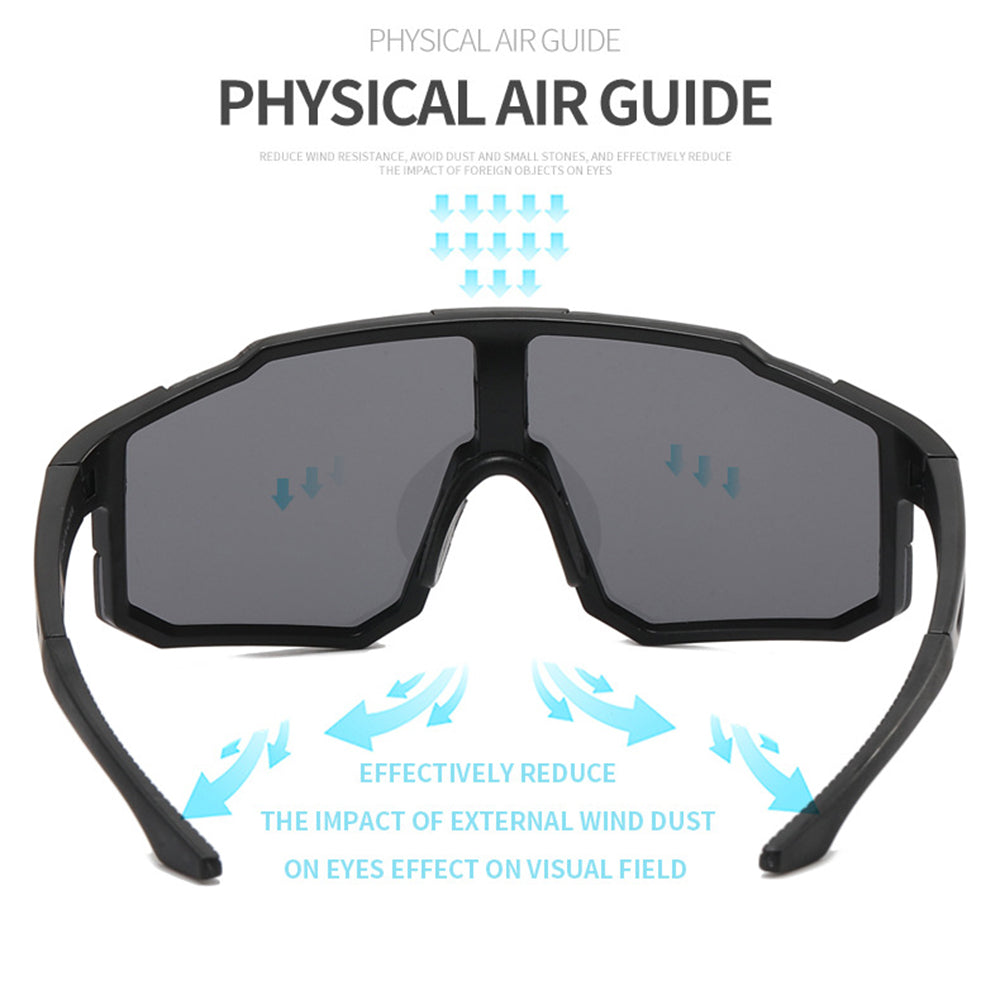 Ochelari De Ciclism Unisex Techsuit 9337, Protectie UV, Negri Argintii