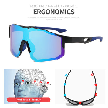Ochelari De Ciclism Unisex Techsuit 9337, Protectie UV, Negri Rosii
