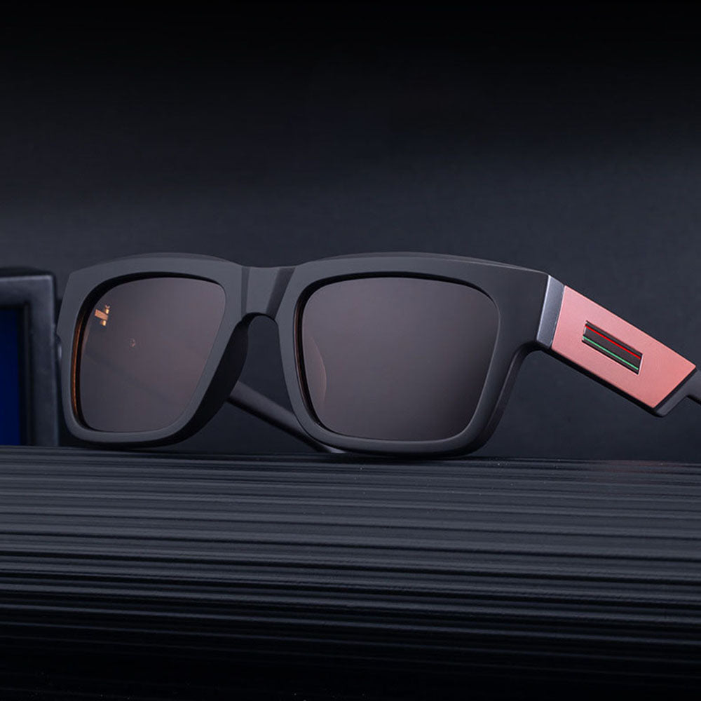 Ochelari De Soare Barbati Techsuit 8491, Polarizati, Protectie UV, Negri Mat Rosii