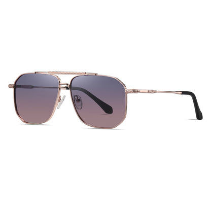 Ochelari De Soare Barbati Techsuit 8538, Polarizati, Protectie UV, Roz Aurii Mov