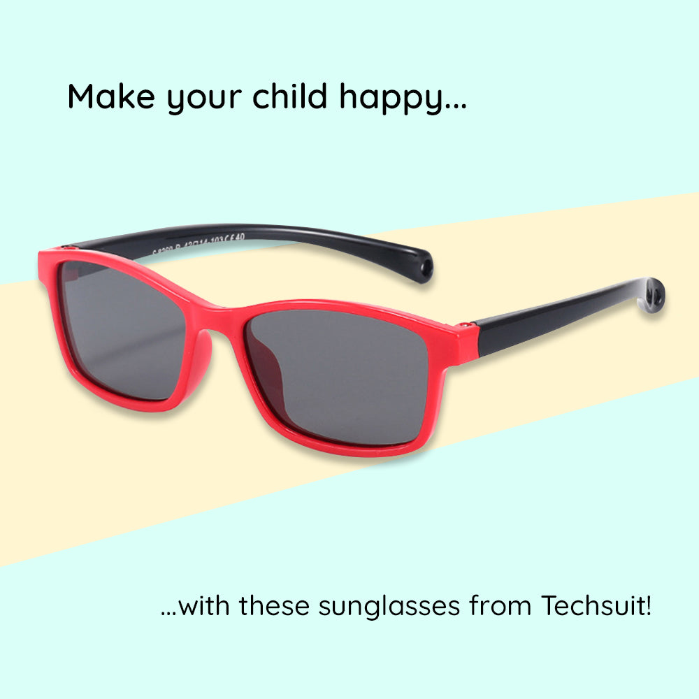 Ochelari De Soare Bebelusi Techsuit 8260-C40, Polarizati, Rosii Negri