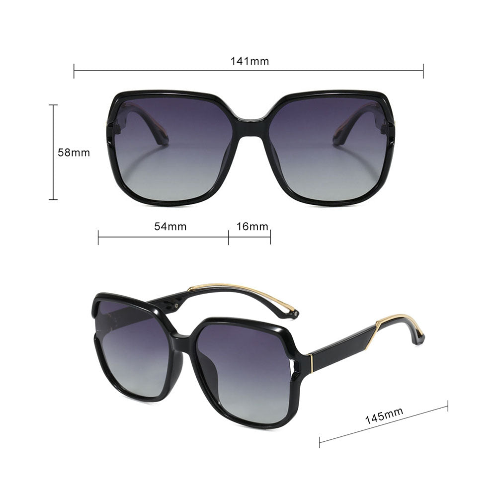 Ochelari De Soare Dama Techsuit 5228, Polarizati, Negri Aurii