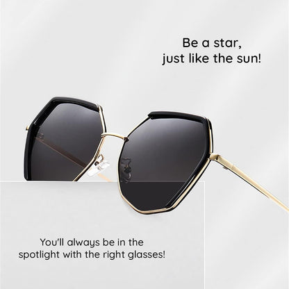 Ochelari De Soare Dama Techsuit 9768, Polarizati, Protectie UV, Negri Argintii Gri
