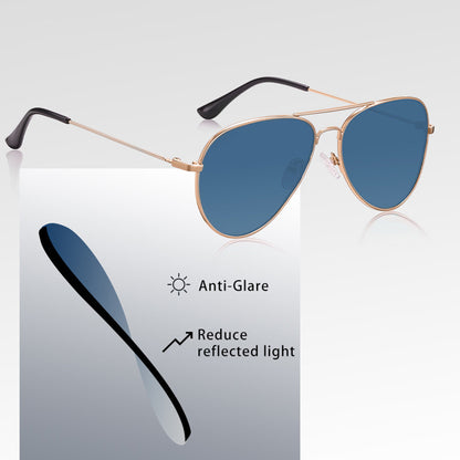 Ochelari De Soare Unisex Techsuit 3025, Protectie UV, Argintii Albastri