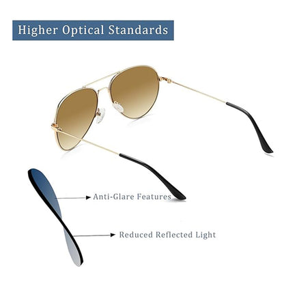 Ochelari De Soare Unisex Techsuit 3025, Protectie UV, Aurii Maro