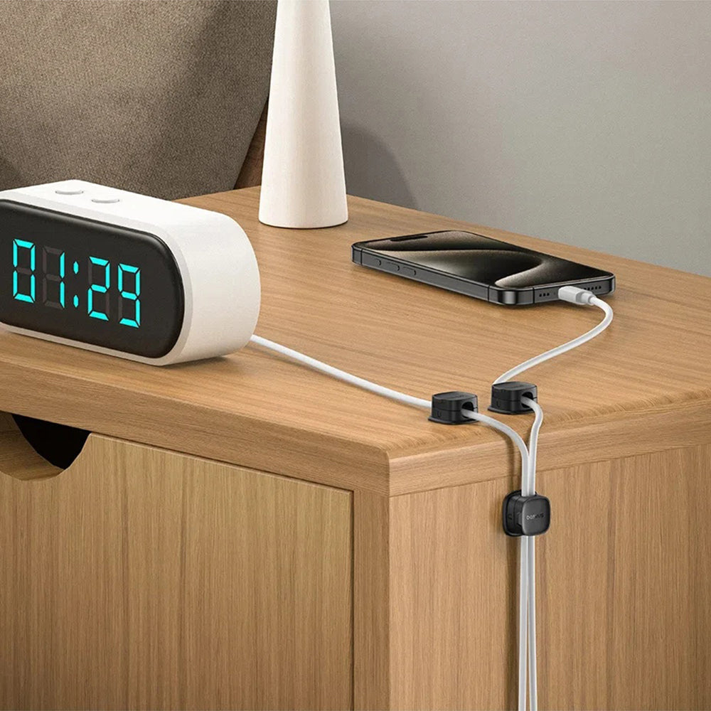 Organizator Cabluri Baseus Lite Magnetic, Set 3 Bucati, Negru B01331106111-00