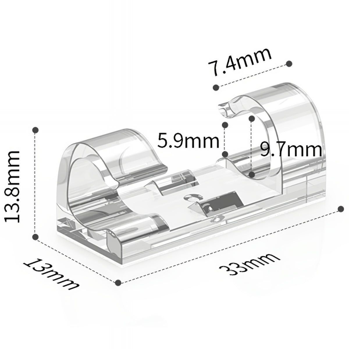 Organizator Cabluri CableCreation CT1001, Set 50 bucati, Transparent
