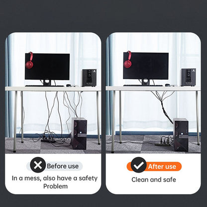 Organizator Cabluri McDodo VS-0960 Belt, Velcro, 1m, Negru