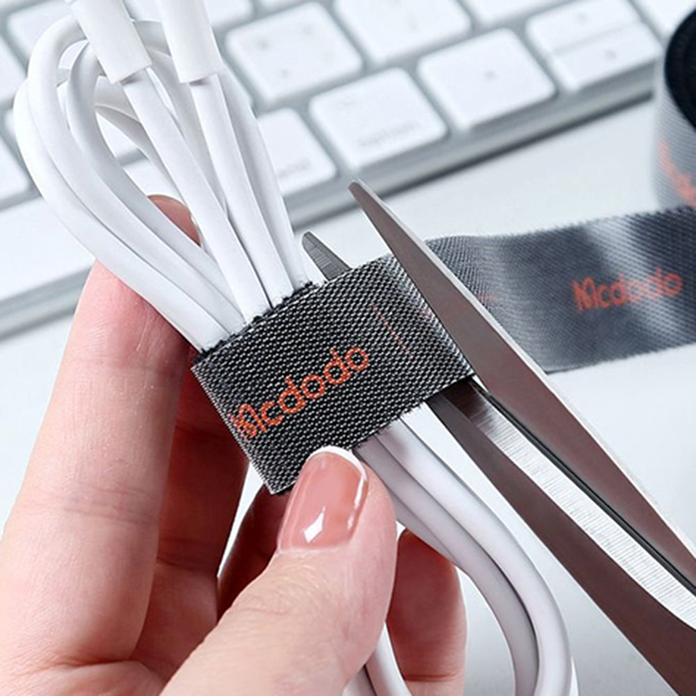 Organizator Cabluri McDodo VS-0961 Belt, Velcro, 3m, Negru