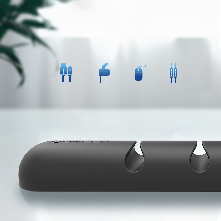 Organizator Cabluri UGREEN, Set 2 bucati, Negru